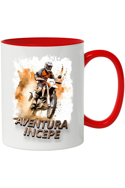 StoryGift Romania Cana Cu Mesaj Aventura Incepe, Motocross, Motocicleta, Mult...