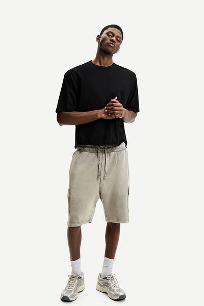 Bershka Plush cargo Bermuda shorts