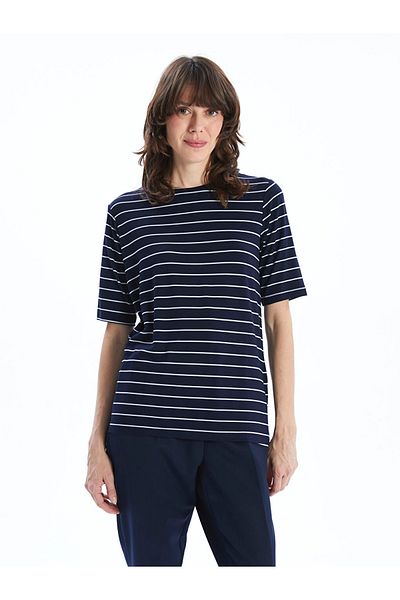 LC Waikiki Women's Viscos Fabric Crew Neck Tee