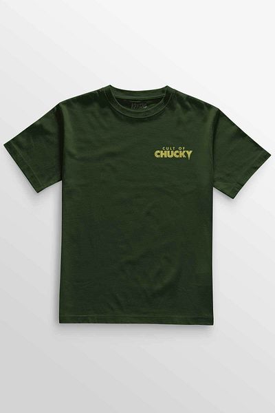 Kretas Μπλουζάκι Unisex Χακί Cult Of Chucky 1988 Ταινία τρόμου Chaki Minimal μπλουζάκι με στάμπα μπροστά
