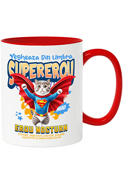 StoryGift Romania Cana Cu Scottish Fold Caine In Costum De Superman Cu Peleri...