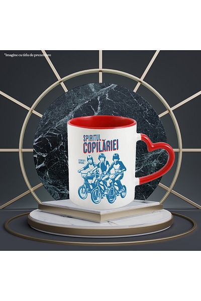 StoryGift Romania Mug the spirit of childhood bike sport adventure friends, 330ml, Ceramic with M, With, STG