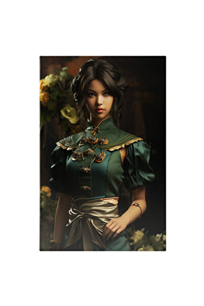 StoryGift Romania Tablou Canvas: Portret Feminin Imbracata In Costum Traditio...