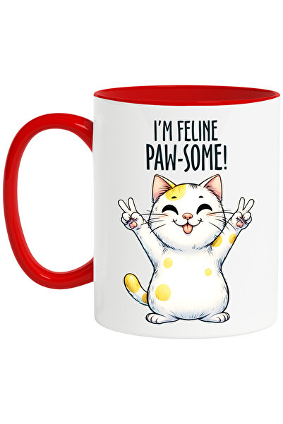 StoryGift Romania Cana Cu O Pisicuta Vesela Cu Mesajul "i'm Feline Paw-some!"...