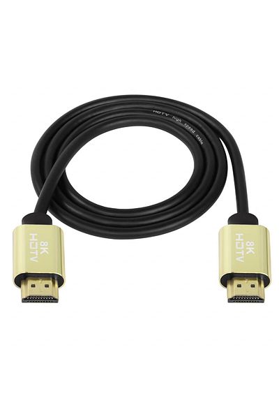 Qianrenon Cablu HDMI 2.1, PVC/metal, negru/auriu, 150 cm, 8K