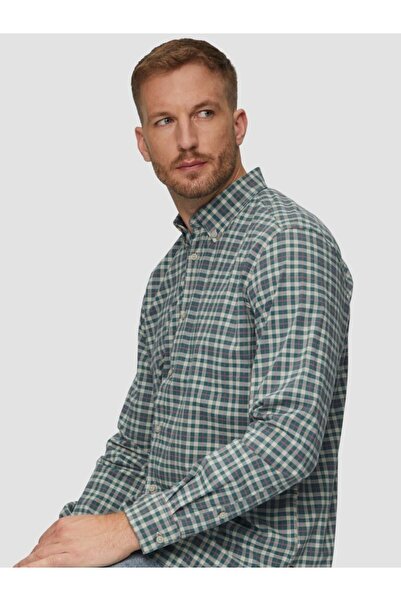 s.Oliver Men's long-sleeved shirt, checkered print, Regular fit, Multicolor, XL