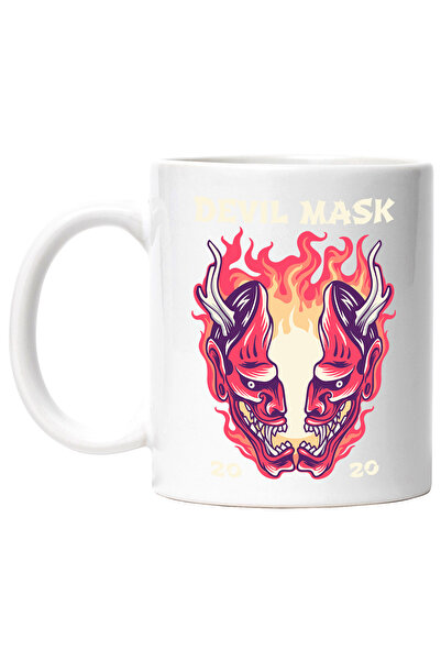 StoryGift Romania Cana Cu Mesaj In Engleza Devil Mask, Flacari, Oni, Monstru,...
