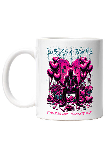 StoryGift Romania Cana Iubirea Doare Singur De Valentine's Day, 330ml, Ceramic Cu Maner Alb, Cu Maner A,stg