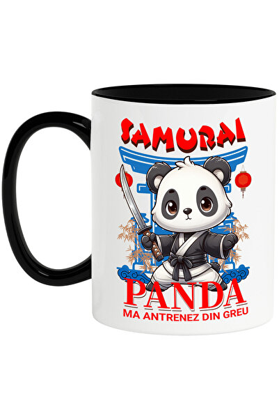 StoryGift Romania Cana Cu Urs Panda Samurai Cu Costum De Karate Si Sabiee Nin...