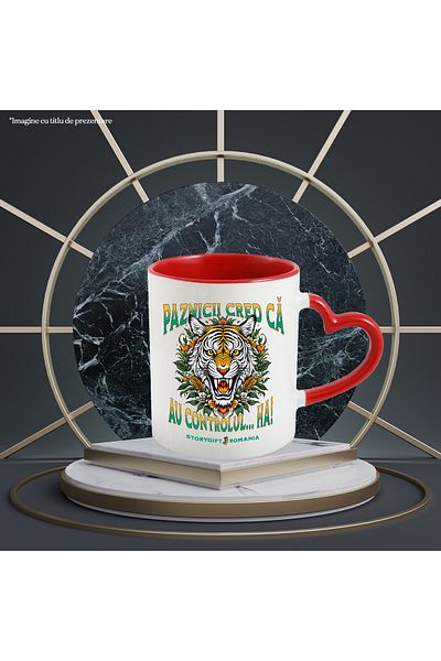 StoryGift Romania Angry tiger mug text guards think they have control, funny prison animal d, With