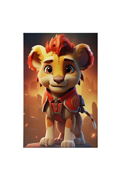 StoryGift Romania Tablou Canvas: Tanarul Cavaler Al Junglei Pui De Leu Cu Och...