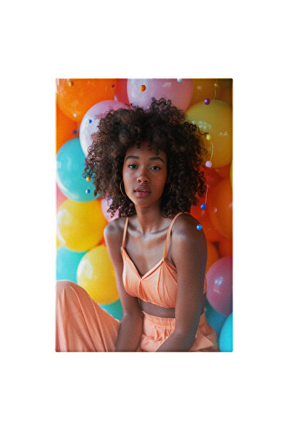 StoryGift Romania Tablou Canvas: O Adolescenta De Culoare Cu Baloane - Pastel...