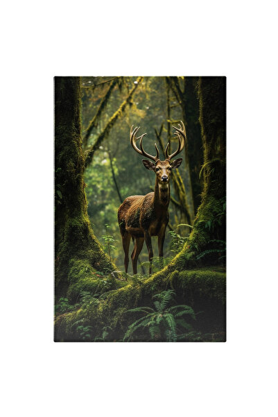 StoryGift Romania Tablou Canvas: Cerb In Padure - Natura Vegetatie Fotografie...