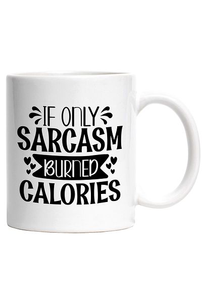 StoryGift Romania Cana Cu Inimioare Si Mesajul "daca Doar Sarcasmul Ar Fi Ars Caloriile" - Slabire, Cu ,stg