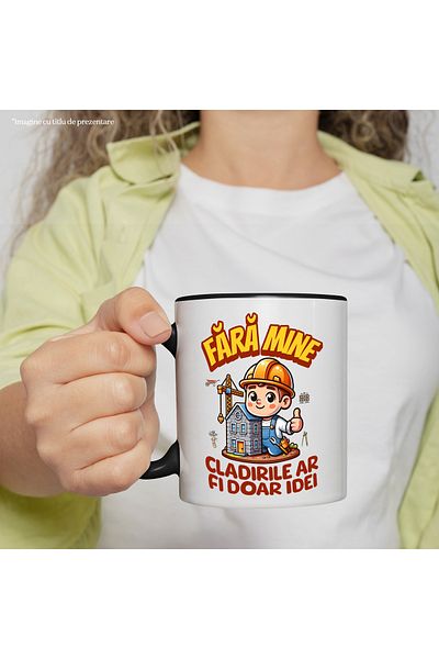 StoryGift Romania Mug Builder Man Without me, buildings would be just ideas, 330ml, Ceramic with, With, STG.