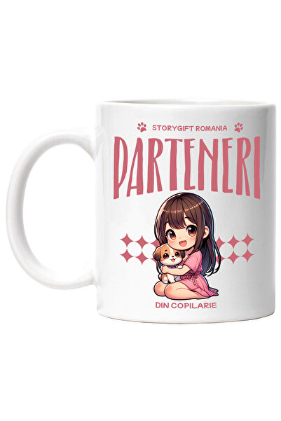 StoryGift Romania Cana Fata Cu Caine Mesaj Parteneri Din Copilarie, 330ml, Ce...