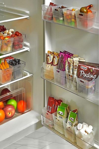 Flora 10 Pieces Refrigerator Door Shelf Organizer, Kitchen Bathroom Drawer Mini Organizer Box Set of 10