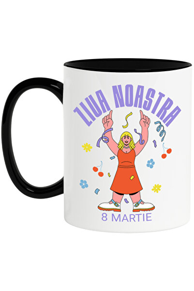 StoryGift Romania Cana Femeie Fericita Ziua Femeii 8 Martie, 330ml, Ceramica ...