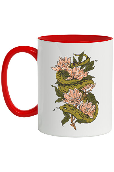 StoryGift Romania Cana Cu Mesaj Flori, Frunze, P{etale, Sarpe, Reptila, Multi...