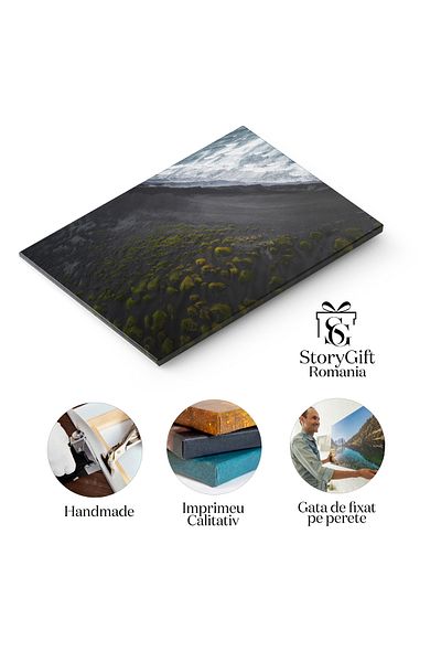 StoryGift Romania Tablou Canvas - Plaja Neagra In Islanda, Natura Dramatica Si Ocean