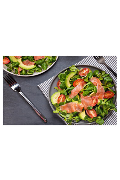 StoryGift Romania Tablou Canvas Cu Mancare Sanatoasa: Somon Afumat Si Salata De Mache