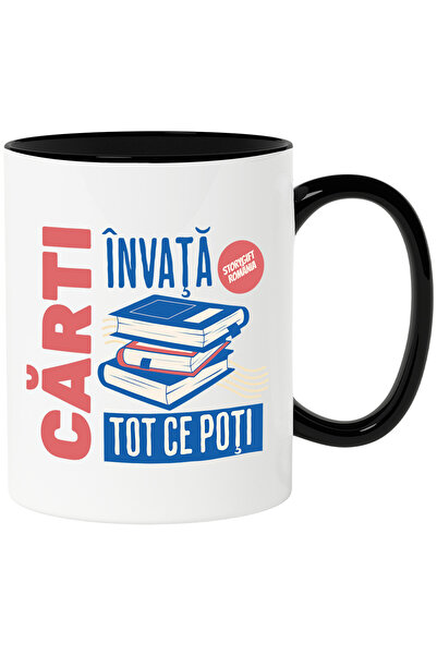 StoryGift Romania Cana Invata Tot Carti Educatie Inteligenta, 330ml, Ceramica...