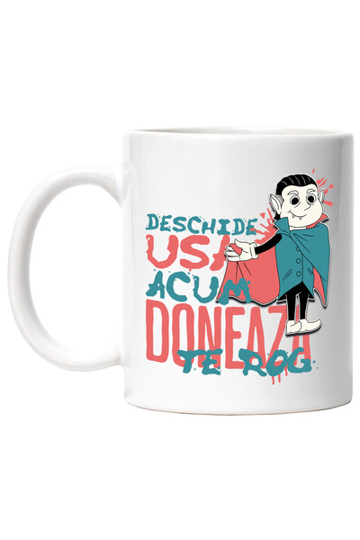 StoryGift Romania Cana Dracula-deschide Usa Acum Doneaza Te Rog, 330ml, Ceram...