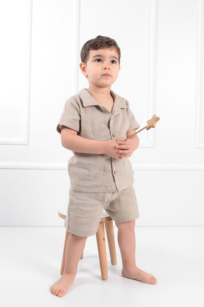 Cuckoo Cotton Boy's Muslin Collar Suit with Shorts