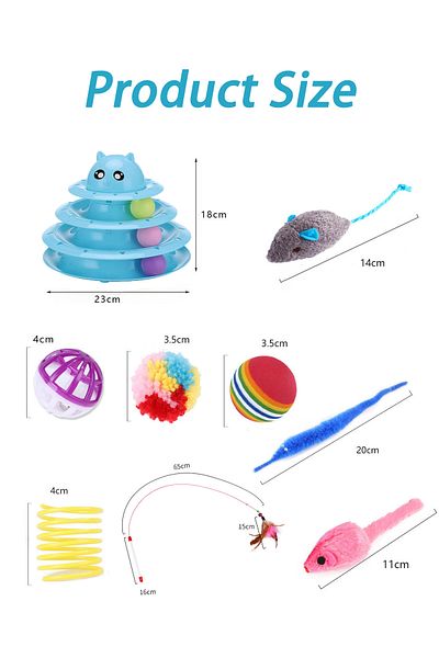 KidLe 15 Pcs Cat Toys for Indoor Cats Kitten Pet Interactive Fun Roller Exerciser