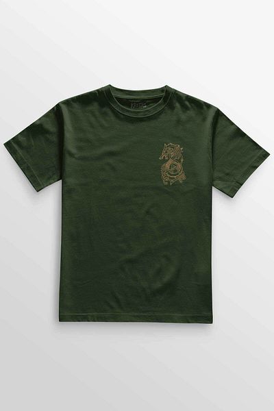 Kretas Χακί μπλουζάκι Viking Fenrir Wolf Vikings Wolf Head Street Urban εμπριμέ μπλουζάκι Unisex