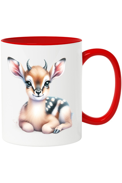 StoryGift Romania Mug with a fawn | illustration | stay well | quiet | cheerful | 330m, Cu Maner