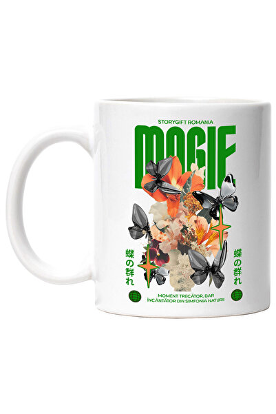 StoryGift Romania Cana Magie, 330ml, Ceramic Cu Maner Alb, Cu Maner Alb Stg ,stg ,stg