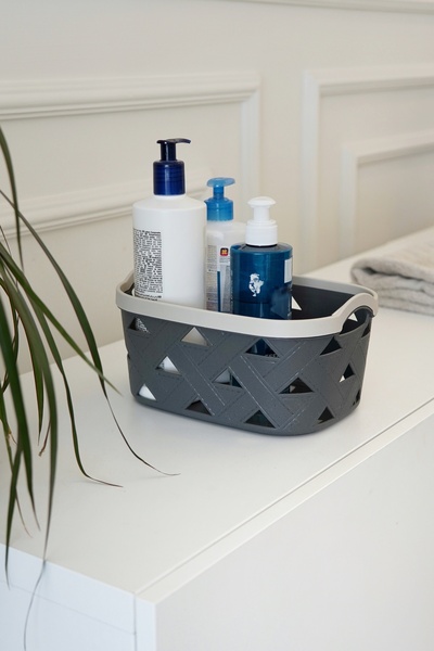 EVLE Набір кошиків для зберігання та упорядкування з шкіряним візерунком (7 штук), сірий