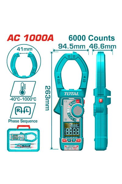 TOTAL AC 1000A Digital Clamp Meter