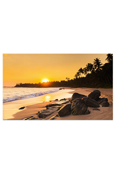 StoryGift Romania Tablou Canvas: Reflexii De Apus - Peisaj Tropical La Plaja ...