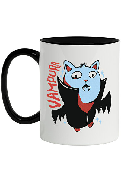 StoryGift Romania Cana Cu Mesaj Vampurr, Pisica, Vampir, Stele, Horror, Monst...