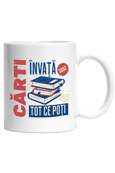 StoryGift Romania Cana Invata Tot Carti Educatie Inteligenta, 330ml, Ceramic ...