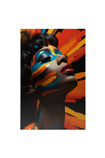 StoryGift Romania Tablou Canvas: O Femeie De Culoare Pictata Pe Fata - Divers...