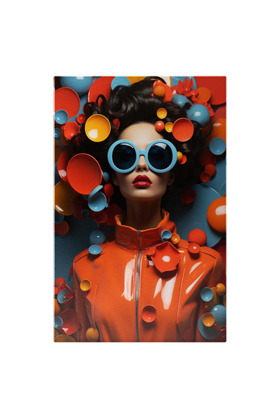 StoryGift Romania Tablou Canvas: O Doamna Cu Ochelari Si Geaca Portocalie - A...