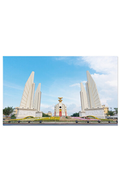 StoryGift Romania Tablou Canvas Monumentul Democratiei Cu Cerul Albastru Din Bangkok, Thailanda O Priveliste Impr