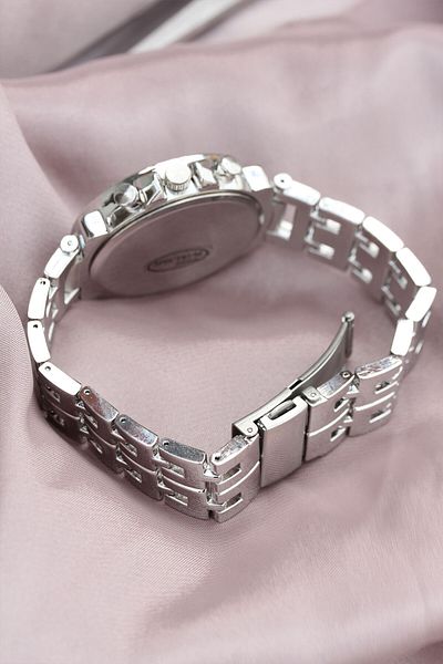 E BULURUM Silver Metal Cord Zircon Stone Case Design Women's Watch