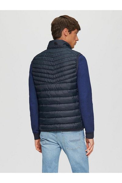 s.Oliver Men's Quilted Vest Without Hood, Regular Fit, Navy Blue, Xl