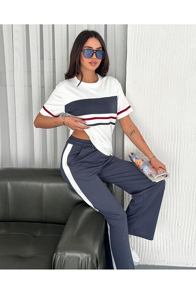 Elaxi Modal Fabric Striped Suit