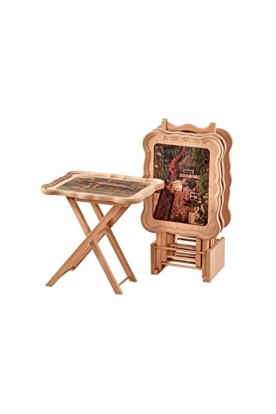 Mavikoltukdöşeme Ms - Zgn 173 / 35 Resimli Havuzlu Çanta Zigon Sehpa Ham Cila...