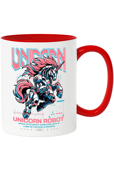 StoryGift Romania Cana Unicor Robot Curcubeu Robot , 330ml, Ceramic Cu Maner ...
