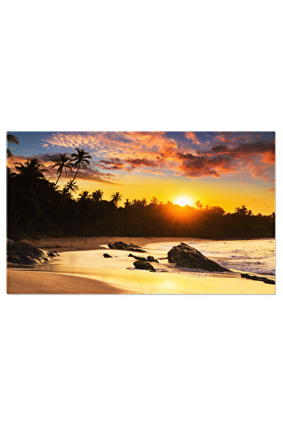 StoryGift Romania Tablou Canvas: Ocean La Apus Cu Palmieri In Sri Lanka