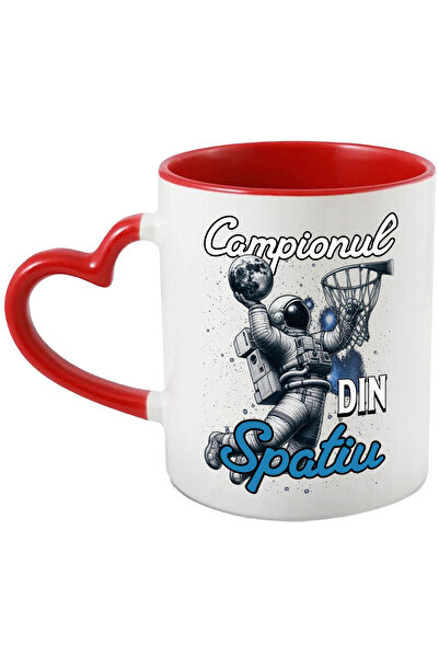 StoryGift Romania Cana Cu Astronaut In Spatiu Minge Baschet Cos Sport De Echipa Motivational Text , Cu ,stg