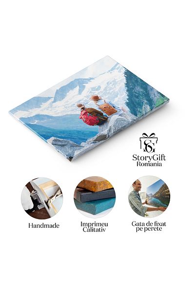 StoryGift Romania Tablou Canvas Calatori Langa Cascada Bruarfoss In Islanda, Calatorie, Bruarfoss, Peisaj, Apa, C