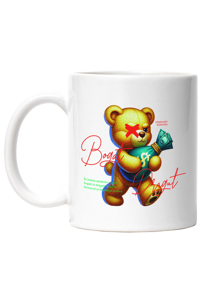 StoryGift Romania Cana Urs De Plus Bogat Si Dragut Bani, 330ml, Ceramic Cu Ma...