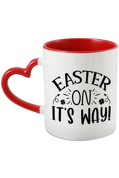 StoryGift Romania Cana Cu Mesajul In Engleza "easter On It's Way" - Pastele E Pe Drum Cu Maner Ini, Cu ,stg